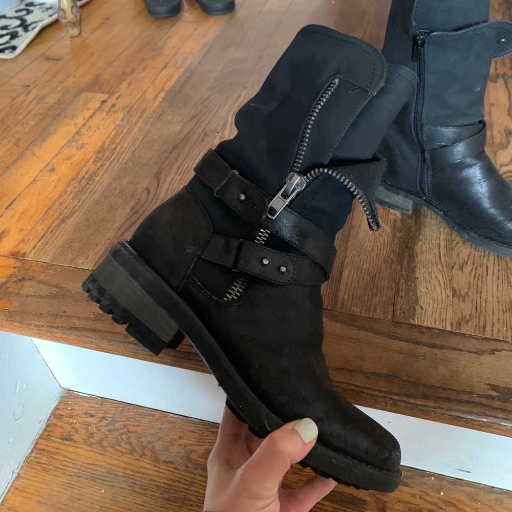 Carlos Santana Sawyer black moto boots